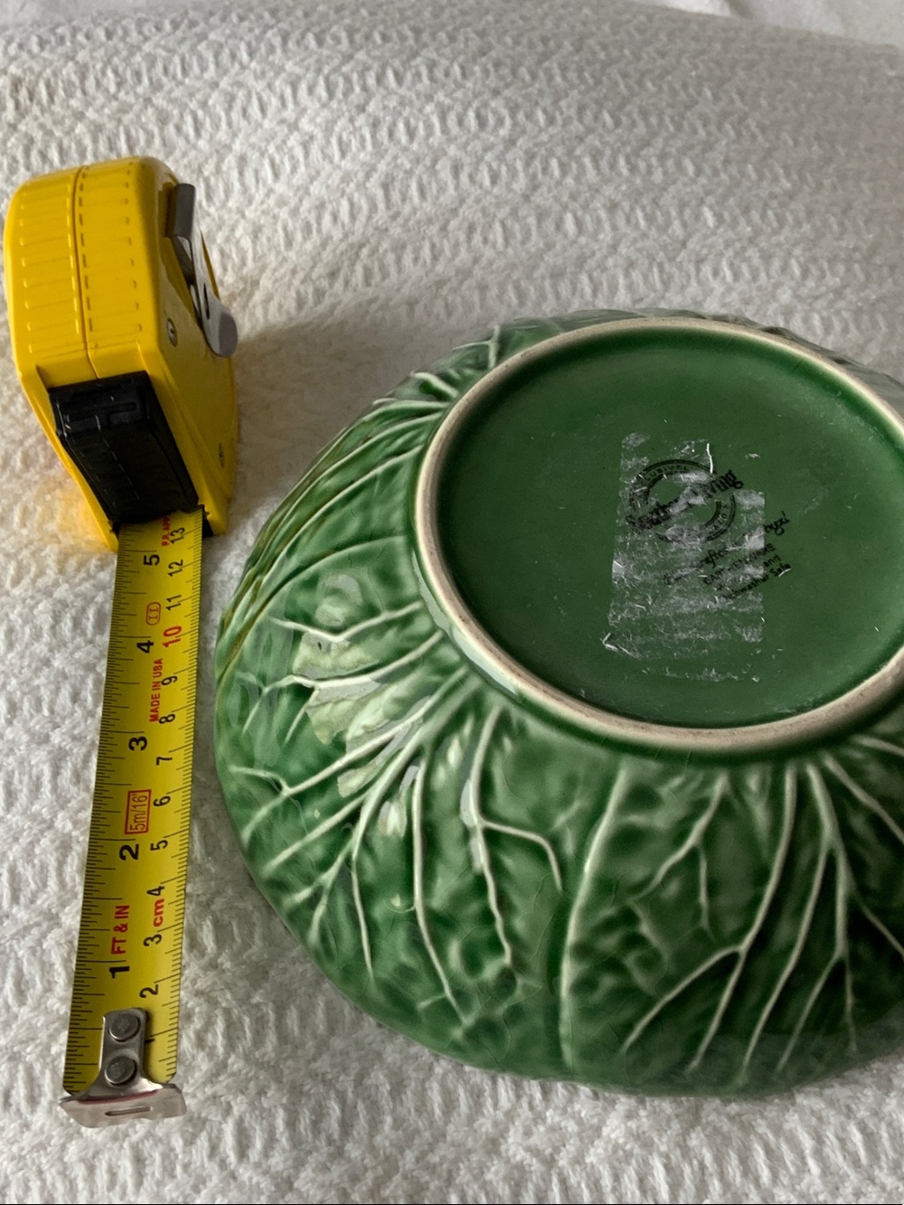 Green Ceramic Cabbage Serving Bowl - Decorative Home Art